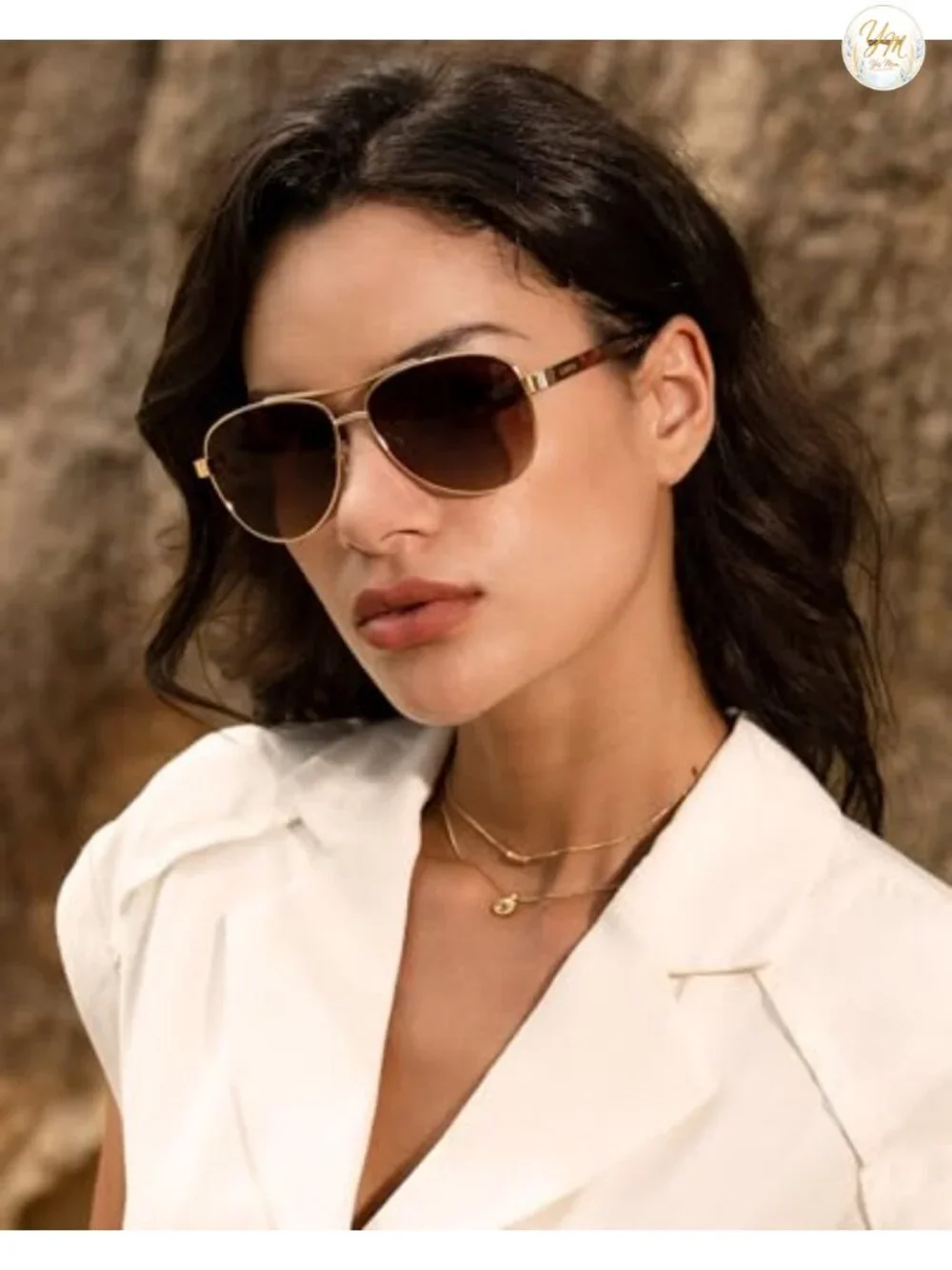 Polarized Sunglasses for Women UV400 Acetate Metal Frame